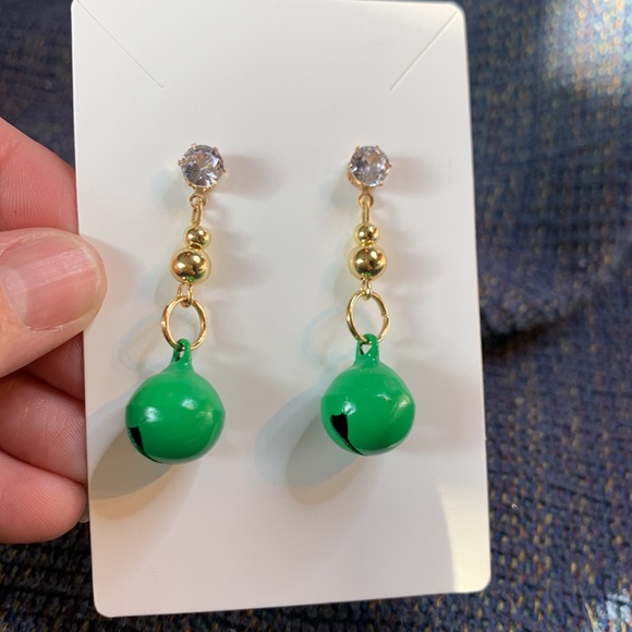 Hand Crafted 🎄 Holiday Themed Dangling Bell Earrings - Picture 4 of 7